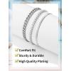 ChainsHouse Ankle Bracelets for Women, Stainless Steel Chain Anklets Waterproof, Women Summer Beach Jewelry Gift, Come with Box(08. 3pcs CZ Cuban-Steel)