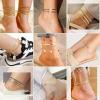 ChainsHouse Ankle Bracelets for Women, Stainless Steel Chain Anklets Waterproof, Women Summer Beach Jewelry Gift, Come with Box(10. 5mm-Herringbone-Gold)
