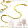 ChainsHouse Ankle Bracelets for Women, Stainless Steel Chain Anklets Waterproof, Women Summer Beach Jewelry Gift, Come with Box(10. 5mm-Herringbone-Gold)