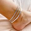 ChainsHouse Ankle Bracelets for Women, Stainless Steel Chain Anklets Waterproof, Women Summer Beach Jewelry Gift, Come with Box(10. 5mm-Herringbone-Steel)