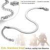ChainsHouse Ankle Bracelets for Women, Stainless Steel Chain Anklets Waterproof, Women Summer Beach Jewelry Gift, Come with Box(10. 5mm-Herringbone-Steel)