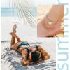 ChainsHouse Ankle Bracelets for Women, Stainless Steel Chain Anklets Waterproof, Women Summer Beach Jewelry Gift, Come with Box(11. 6mm-Flat Marina-Rose Gold)