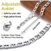 ChainsHouse Ankle Bracelets for Women, Stainless Steel Chain Anklets Waterproof, Women Summer Beach Jewelry Gift, Come with Box(11. 6mm-Flat Marina-Steel)