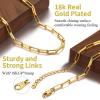 ChainsHouse Ankle Bracelets for Women, Stainless Steel Chain Anklets Waterproof, Women Summer Beach Jewelry Gift, Come with Box(12. 4.2mm-Paperclip-Gold)