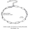 ChainsHouse Ankle Bracelets for Women, Stainless Steel Chain Anklets Waterproof, Women Summer Beach Jewelry Gift, Come with Box(12. 4.2mm-Paperclip-Platinum)