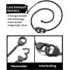 ChainsHouse Handcuff Necklace Mens Stainless Steel Padlock Pendant, 18K Gold Plated/Black Cuban Chain Interlocking 18inch Mens Biker Punk Rocker Statement Jewelry for Women(B: Black)
