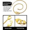 ChainsHouse Handcuff Necklace Mens Stainless Steel Padlock Pendant, 18K Gold Plated/Black Cuban Chain Interlocking 18inch Mens Biker Punk Rocker Statement Jewelry for Women(C: Gold)