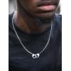 ChainsHouse Handcuff Necklace Mens Stainless Steel Padlock Pendant, 18K Gold Plated/Black Cuban Chain Interlocking 18inch Mens Biker Punk Rocker Statement Jewelry for Women(A: Steel-Custom)