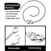 ChainsHouse Handcuff Necklace Mens Stainless Steel Padlock Pendant, 18K Gold Plated/Black Cuban Chain Interlocking 18inch Mens Biker Punk Rocker Statement Jewelry for Women(A: Steel-Custom)