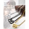 ChainsHouse Handcuff Necklace Mens Stainless Steel Padlock Pendant, 18K Gold Plated/Black Cuban Chain Interlocking 18inch Mens Biker Punk Rocker Statement Jewelry for Women(A: Steel-Custom)