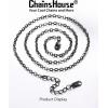ChainsHouse Thin Rolo Chain Necklaces for Women Men, 1.4MM/2MM Cable Chains with 5cm Extender Chain, Stainless Steel/Black/14K Gold/Rose Gold Plated Sturdy Women’s Chain Necklaces, 16-30 Inch(H-2mm-black)