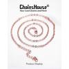 ChainsHouse Thin Rolo Chain Necklaces for Women Men, 1.4MM/2MM Cable Chains with 5cm Extender Chain, Stainless Steel/Black/14K Gold/Rose Gold Plated Sturdy Women’s Chain Necklaces, 16-30 Inch(G-2mm-rose gold)