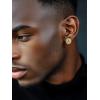ChainsHouse Viking Earrings for Men, Raven Skull/Celtic Cross Ear Studs, Stainless Steel/Black/Gold Plated Punk Gothic Earrings, Lightweight Hypoallergenic Stud Jewelry with Gift Box(B-Celtic Knot-Gold)