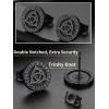 ChainsHouse Viking Earrings for Men, Raven Skull/Celtic Cross Ear Studs, Stainless Steel/Black/Gold Plated Punk Gothic Earrings, Lightweight Hypoallergenic Stud Jewelry with Gift Box(B-Celtic Knot-Black)