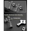 ChainsHouse Viking Earrings for Men, Raven Skull/Celtic Cross Ear Studs, Stainless Steel/Black/Gold Plated Punk Gothic Earrings, Lightweight Hypoallergenic Stud Jewelry with Gift Box(C-Celtic Cross-Steel)