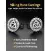 ChainsHouse Viking Earrings for Men, Raven Skull/Celtic Cross Ear Studs, Stainless Steel/Black/Gold Plated Punk Gothic Earrings, Lightweight Hypoallergenic Stud Jewelry with Gift Box(B-Celtic Knot-Steel)