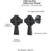 ChainsHouse Viking Earrings for Men, Raven Skull/Celtic Cross Ear Studs, Stainless Steel/Black/Gold Plated Punk Gothic Earrings, Lightweight Hypoallergenic Stud Jewelry with Gift Box(C-Celtic Cross-Black)