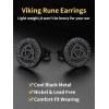 ChainsHouse Viking Earrings for Men, Raven Skull/Celtic Cross Ear Studs, Stainless Steel/Black/Gold Plated Punk Gothic Earrings, Lightweight Hypoallergenic Stud Jewelry with Gift Box(B-Celtic Knot-Black)