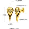 ChainsHouse Viking Earrings for Men, Raven Skull/Celtic Cross Ear Studs, Stainless Steel/Black/Gold Plated Punk Gothic Earrings, Lightweight Hypoallergenic Stud Jewelry with Gift Box(A-Raven Skull-Gold)