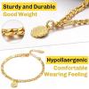 Gold Anklet Chain Barefoot for Women 4.5mm Charm Boho Beach Foot Chains Jewelry Pisces Constellation Figaro Ankle