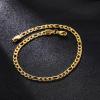 TRUMIUM 18k Gold Filled Link Chain Bracelets for Men Women 3mm Diamond-Cut Mens Gold Figaro Chain Length 7/8/9 inches(3mm Figaro Chain – Length 8 inches)