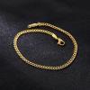 TRUMIUM 18k Gold Plated Link Chain Bracelets for Men Women 3mm Diamond-Cut Mens Gold Cuban Chain Length 7/8/9 inches(3mm Cuban Chain – Length 8 inches)