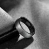 TRUMIUM 4mm 6mm 8mm Tungsten Rings for Men Women Engagement Wedding Band Brushed Black Comfort Fit Size 4-15(6mm Black)