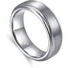 TRUMIUM 4mm 6mm 8mm Tungsten Rings for Men Women Silver Blue Rose Gold Plated Black Tungsten Wedding Band Matte Brushed Finish Comfort Fit Size 4-15(6mm silver plated)