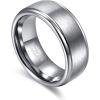 TRUMIUM 4mm 6mm 8mm Tungsten Rings for Men Women Silver Blue Rose Gold Plated Black Tungsten Wedding Band Matte Brushed Finish Comfort Fit Size 4-15(8mm silver plated)