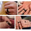 TRUMIUM 4mm 6mm 8mm Tungsten Rings for Men Women Silver Blue Rose Gold Plated Black Tungsten Wedding Band Matte Brushed Finish Comfort Fit Size 4-15(8mm black rose gold plated)