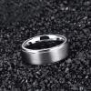 TRUMIUM 4mm 6mm 8mm Tungsten Rings for Men Women Silver Blue Rose Gold Plated Black Tungsten Wedding Band Matte Brushed Finish Comfort Fit Size 4-15(8mm silver plated)