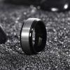 TRUMIUM 4mm 6mm 8mm Tungsten Rings for Men Women Silver Blue Rose Gold Plated Black Tungsten Wedding Band Matte Brushed Finish Comfort Fit Size 4-15(8mm Black)