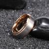 TRUMIUM 4mm 6mm 8mm Tungsten Rings for Men Women Silver Blue Rose Gold Plated Black Tungsten Wedding Band Matte Brushed Finish Comfort Fit Size 4-15(8mm rose gold plated)