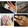 TRUMIUM 4mm 6mm Tungsten Rings for Men Women Black and Blue Wedding Bands Beveled Edges Comfort Fit Size 4-15(4mm Black Blue)