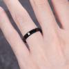TRUMIUM 4mm 6mm Tungsten Rings for Men Women Black and Blue Wedding Bands Beveled Edges Comfort Fit Size 4-15(Black-4mm High Polished)