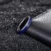 TRUMIUM 4mm Tungsten Rings for Men Women Blue Turquoise Lapis Lazuli Inlay Mens Wedding Band Silver Engagement Promise Ring High Polished Dome Comfort Fit Size 6-12(Blue Lapis Lazuli)