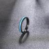 TRUMIUM 4mm Tungsten Rings for Men Women Blue Turquoise Lapis Lazuli Inlay Mens Wedding Band Silver Engagement Promise Ring High Polished Dome Comfort Fit Size 6-12(Blue Turquoise)