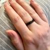 TRUMIUM 6mm 8mm Tungsten Rings for Men Women Hammered Black Gold Wedding Bands Matte Finished Engagement Promise Couple Ring Size 6-14(4mm Black)