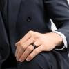 TRUMIUM 6mm 8mm Tungsten Rings for Men Women Hammered Black Gold Wedding Bands Matte Finished Engagement Promise Couple Ring Size 6-14(8mm Black Hammered)