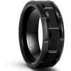 TRUMIUM 8mm Mens Tungsten Wedding Bands Brick Pattern Matte Finished Tungsten Carbied Rings Comfort Fit Size 7-13(8mm Black)