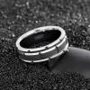 TRUMIUM 8mm Mens Tungsten Wedding Bands Brick Pattern Matte Finished Tungsten Carbied Rings Comfort Fit Size 7-13(8mm Silver)