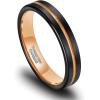 TRUMIUM 8mm Mens Wedding Ring Tungsten Centre Groove Beveled Edge Matte Brushed Comfort Fit Size 6-14(4mm Two Tone)