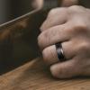 TRUMIUM 8mm Mens Wedding Ring Tungsten Centre Groove Beveled Edge Matte Brushed Comfort Fit Size 6-14(8mm Black)
