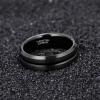 TRUMIUM 8mm Mens Wedding Ring Tungsten Centre Groove Beveled Edge Matte Brushed Comfort Fit Size 6-14(8mm Black)