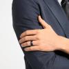 TRUMIUM 8mm Mens Wedding Ring Tungsten Centre Groove Beveled Edge Matte Brushed Comfort Fit Size 6-14(8mm Blue Black)
