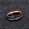 TRUMIUM 8mm Mens Wedding Ring Tungsten Centre Groove Beveled Edge Matte Brushed Comfort Fit Size 6-14(8mm Two Tone)