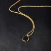 TRUMIUM Black Onyx Pendant Necklace for Mens Womens 14k Gold Plated Stainless Steel Necklace Square Rectangle Pendant Rope Chain 22inch(Gold Chain and Black Pendant)