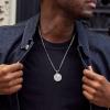 TRUMIUM Compass Necklace for Mens Womens 18k Gold Silver Plated Pendant Necklaces Stainless Steel Rope Chain 22inches with 2″ Chain Extenders(Compass-Silver)