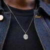 TRUMIUM Compass Necklace for Mens Womens 18k Gold Silver Plated Pendant Necklaces Stainless Steel Rope Chain 22inches with 2″ Chain Extenders(Compass-Silver)