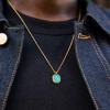 TRUMIUM Compass Necklace for Mens Womens 18k Gold Silver Plated Pendant Necklaces Stainless Steel Rope Chain 22inches with 2″ Chain Extenders(Opal)